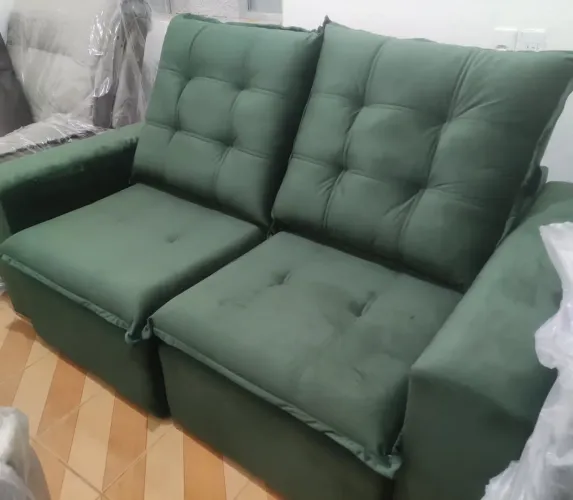 Sofá de Canto Verde - 3 Lugares