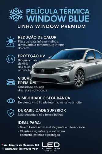 Película Térmica Window Blue - Linha Premium