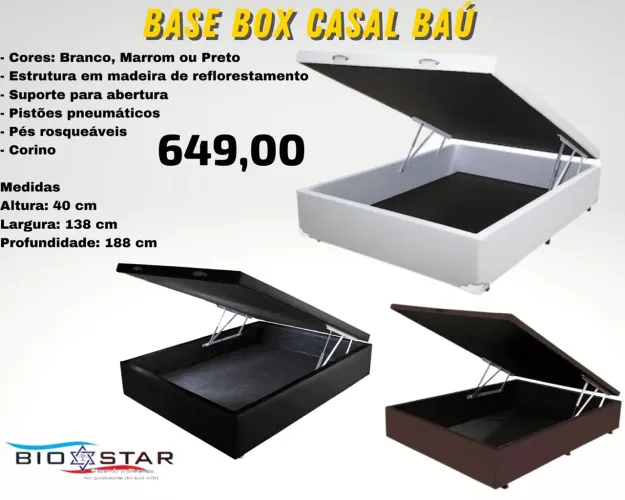 Base Box Casal com baú 138CM /ENTREGA HOJE !!! 
