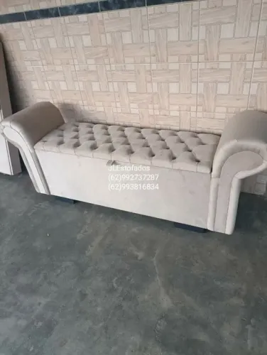 Baú estofado para cama