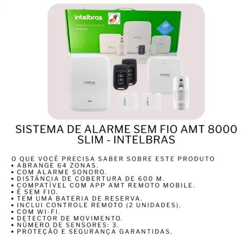 SISTEMA DE ALARME INTELBRAS AMT 8000 SLIM COMPLETO