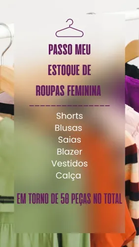 Estoque de roupas femininas - em torno de 50 peças