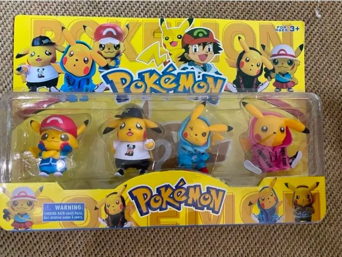 Kit de Bonecos Action Figure Pikachu Pokémon