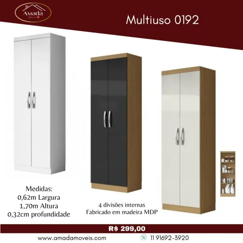 Armário Multiuso 0192 - 4 divisões - Madeira MDP