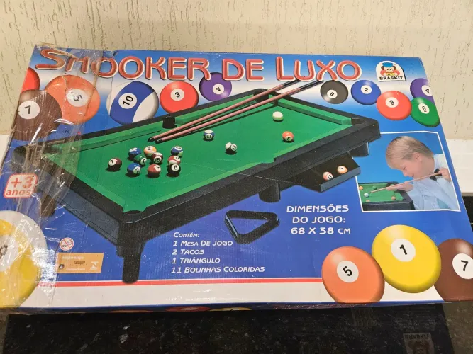 Mesa snooker completa na caixa 