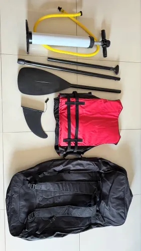 Kit para Stand Up Paddle Mochila, Remo, Colete, Quilha e Bomba