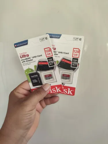 Temos cartão de memória de 128 gigas promoção