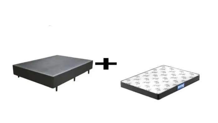 Base Box Casal + Colchão D45 20cm - Qualidade e Elegância para o Casal