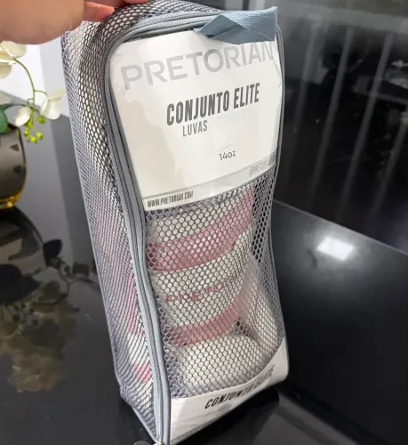 Luva Pretorian 14 oz Branca e Rosa