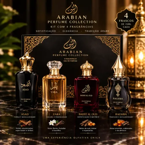 KIT DE 4 UNIDADES DE PERFUMES ÁRABES