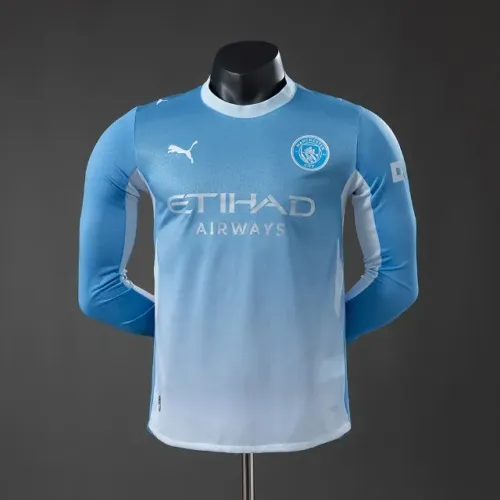 Camisa Manchester City Versão Jogador Manga Longa I 26/27