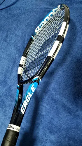 Raquete de Tênis Babolat Eagle Seminova 275g Preta Azul e Branca-l2