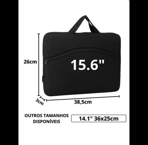 Case Para Notebook Capa Espumada Com Bolso Externo 15.6 Polegadas