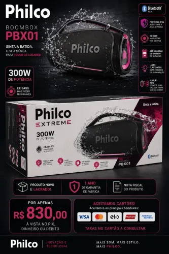 Caixa de Som Philco PBX01 Extreme 300W
