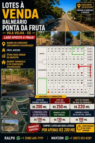 PONTA DA FRUTA EM OFERTA: LOTES A PARTIR DE R$ 100 MIL ? SUA CHANCE DE COMPRAR BARATO