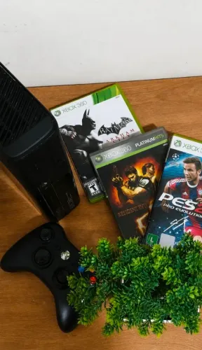XBOX 360 + JOGOS ORIGINAIS + CONTROLE ORIGINAL + FONTE