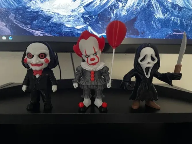 Boneco Terror Action Figure Colecionável | IT Pennywise GhostFace JigSaw | Halloween Geek