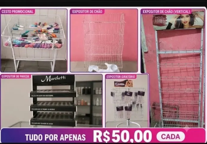  expositores, organizadores ideais para salão de beleza, esmaltaria ou comércio em geral 