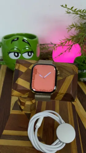 Apple Watch 11 42mm Titânio Celular Dourado (716)