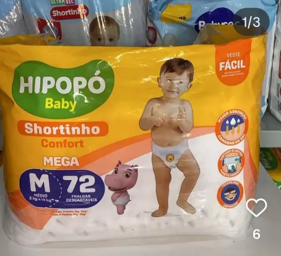 Fralda shortinho hipopó
