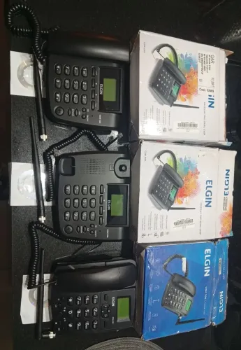 Kit 3 Telefones Rurais Elgin GSM sem teste.