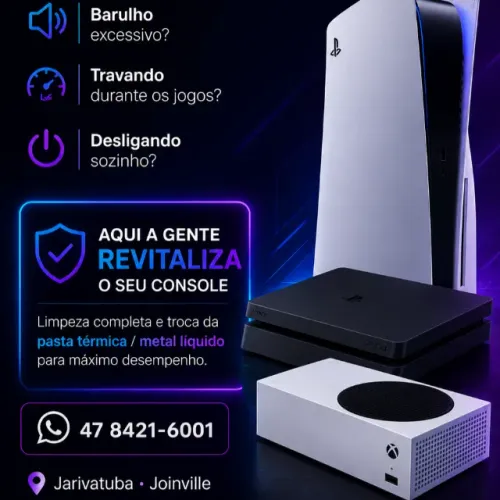 Limpeza PS5, PS4, Xbox e Switch