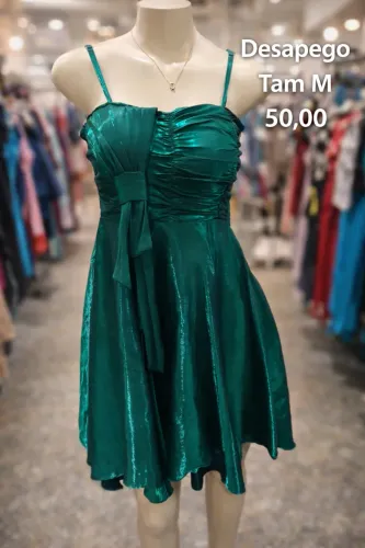 Vestido verde esmeralda M