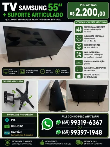 VENDO TV Samsung 55" + Suporte Articulado