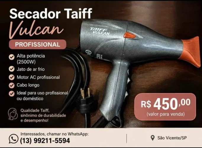 Secador Profissional Taiff Vulcan