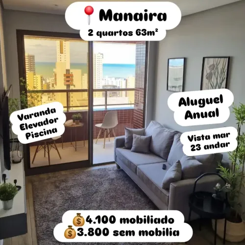 Alugo apartamento mobiliado Manaíra