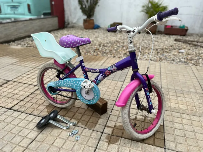 Bicicleta infantil aro 16 feminina com rodinhas