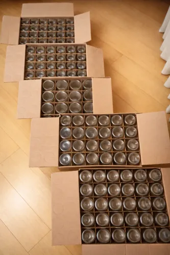 247 POTES DE VIDRO NOVOS + 308 TAMPAS | LOTE R$ 590