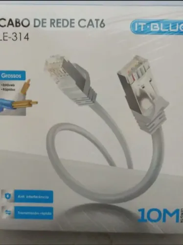 Cabo de rede pronto cat6 10mts climpado (alta velocidade)