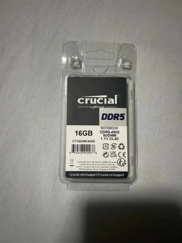 Memorial Ram DDR5 16GB 4800Mhz crucial para notebook -10x sem juros 