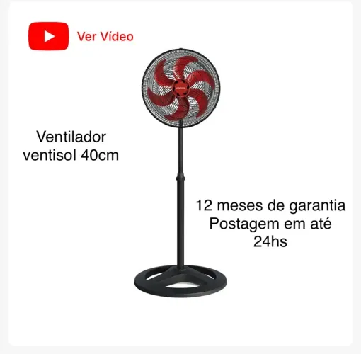 Ventilador de coluna 40 cm motor de 80 watts ventisol