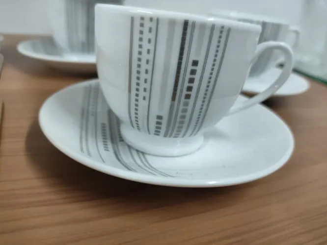 Conjunto de 6 xícaras de café com porta sashê