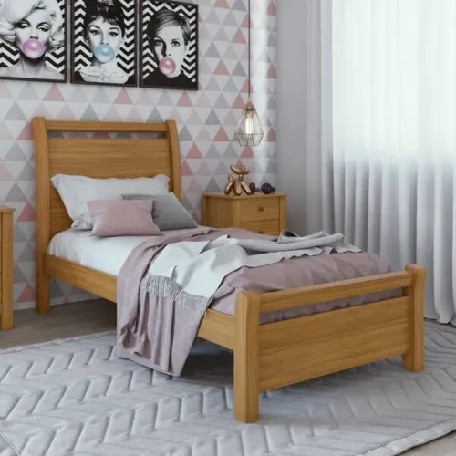 Cama Solteiro Reali MDF Design Clean