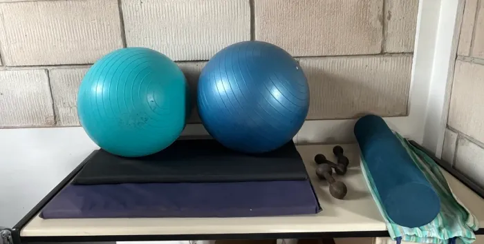 KIT FITNESS COMPLETO -BOLA SUÍÇA + HALTERES + ROLO + COLCHONETE