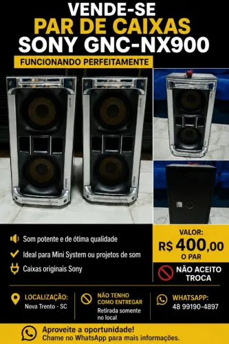 Par de caixas Sony gnx900