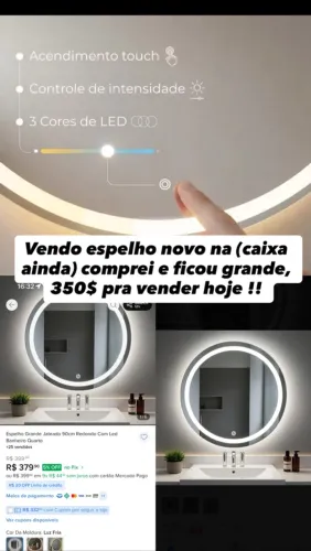 Espelho 90x90 na caixa