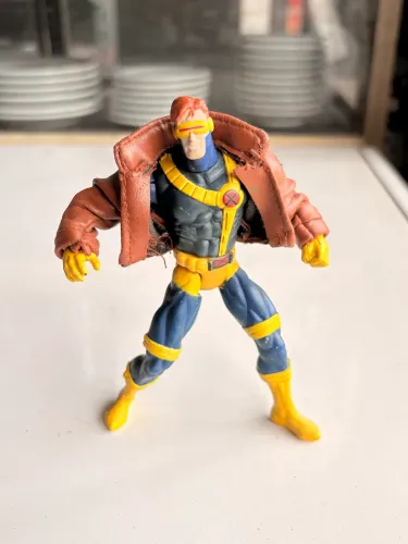 boneco ciclope x-men com jaqueta de couro 1997