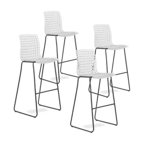 Conjunto com 4 Banquetas Moiré - Flexform (Brancas)