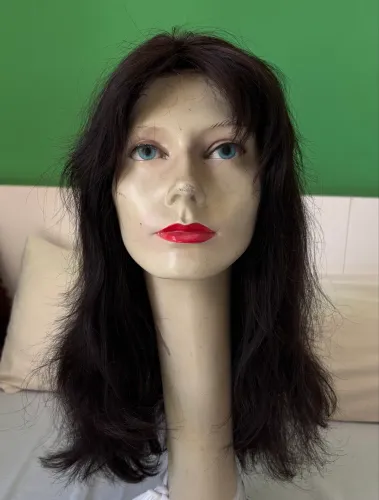 Prótese Capilar Feminina de Cabelo Natural 45 cm - Tela Parcial para Entrelaçamento