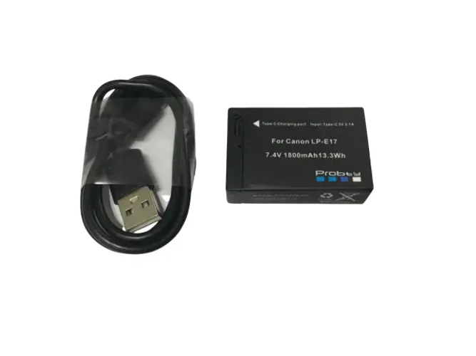 Bateria Lp-E17 Digital Tipo C Carregamento Usb-C Para Câmeras Canon Sl2 Sl3 R8 T6i R50 Rp