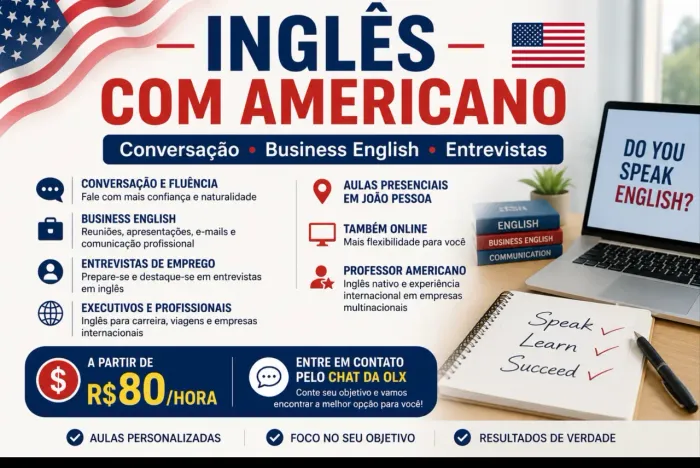 Inglês com Americano | Conversação, Business English e Entrevistas