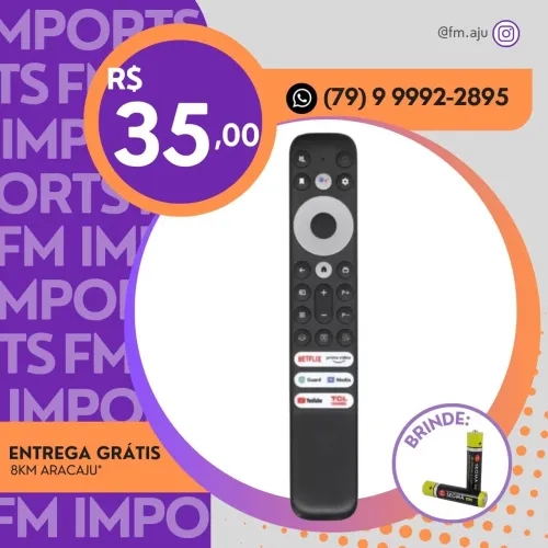 Controle remoto Smart TCL Semp Toshiba 4k/ Entrega Grátis 8km/ Garantia