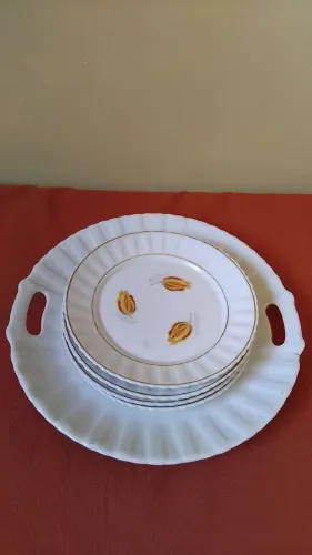 Conjunto de sobremesa porcelana canelado