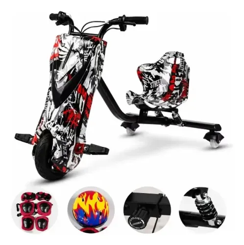 Patinete Triciclo Infantil Drift Elétrico 250w 36v Bluetooth