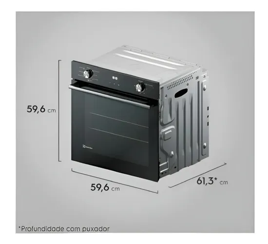 Forno a Gás De Embutir Electrolux 80l Efficient Perfectcook360 Preto - NOVO