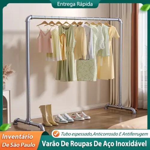 Araras de Roupas Organizador Aço Anti Ferrugem 1M e 1.5M Até 100kg Apartir de R$ 120,00